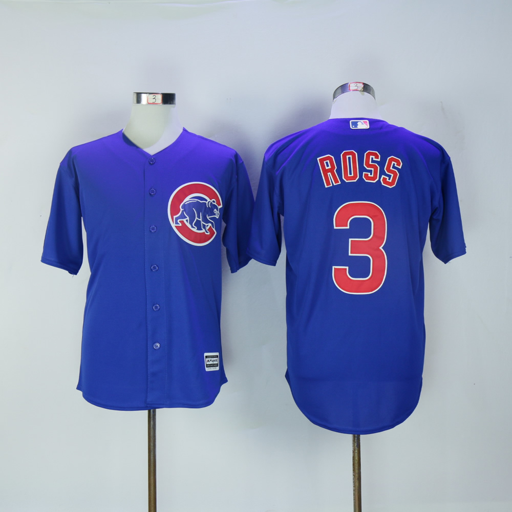 Men Chicago Cubs #3 Ross Blue MLB Jerseys